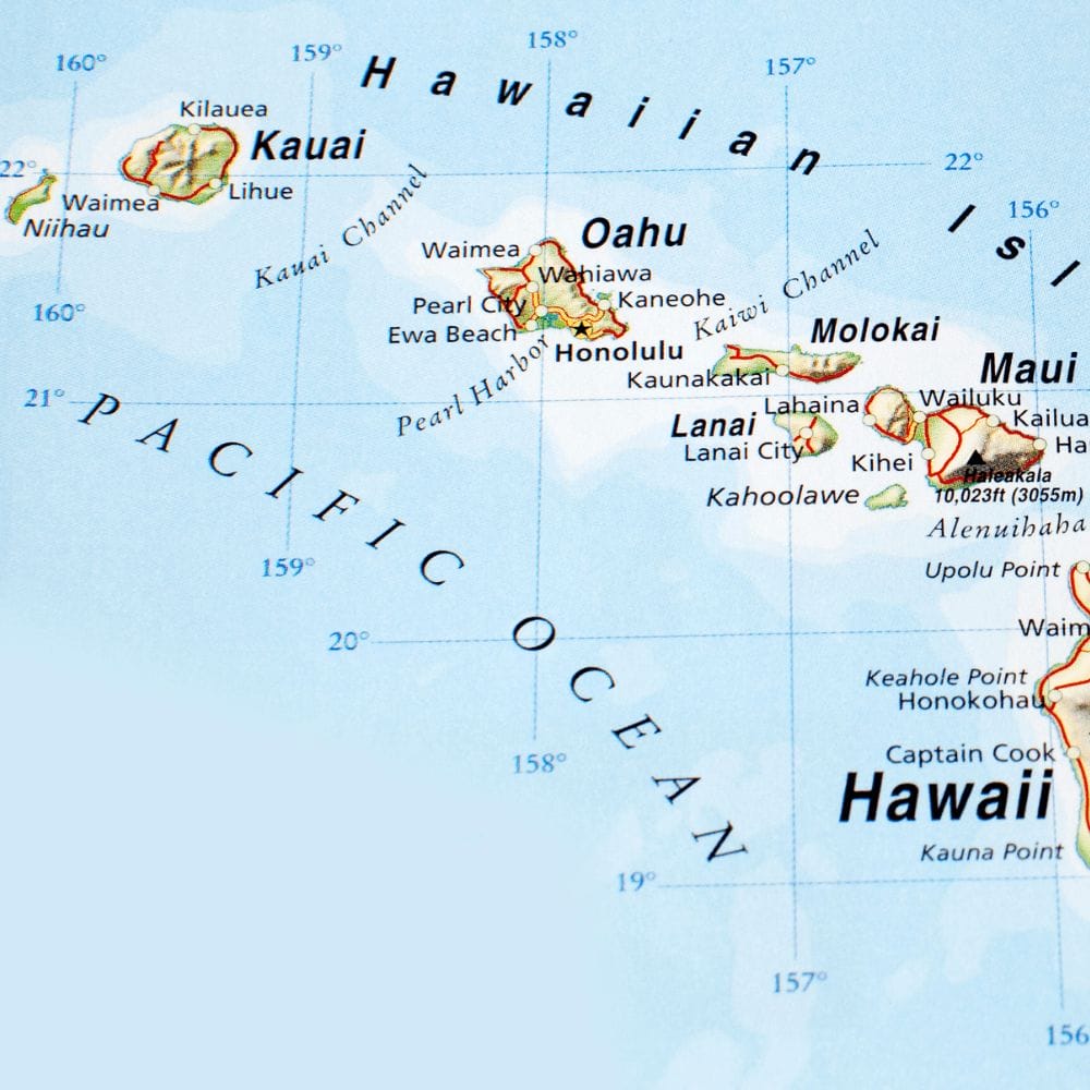 Island of hawaii map